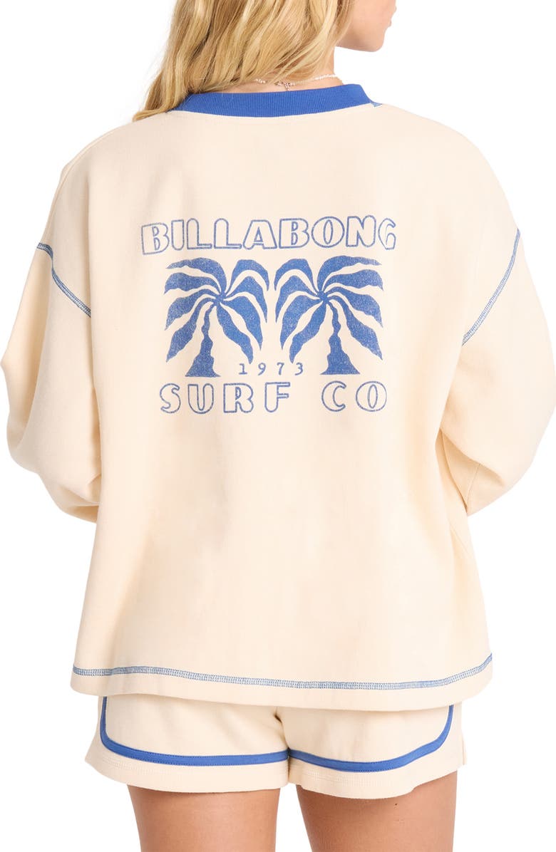 Billabong Back to It Graphic Sweatshirt, Alternate, color, White Cap