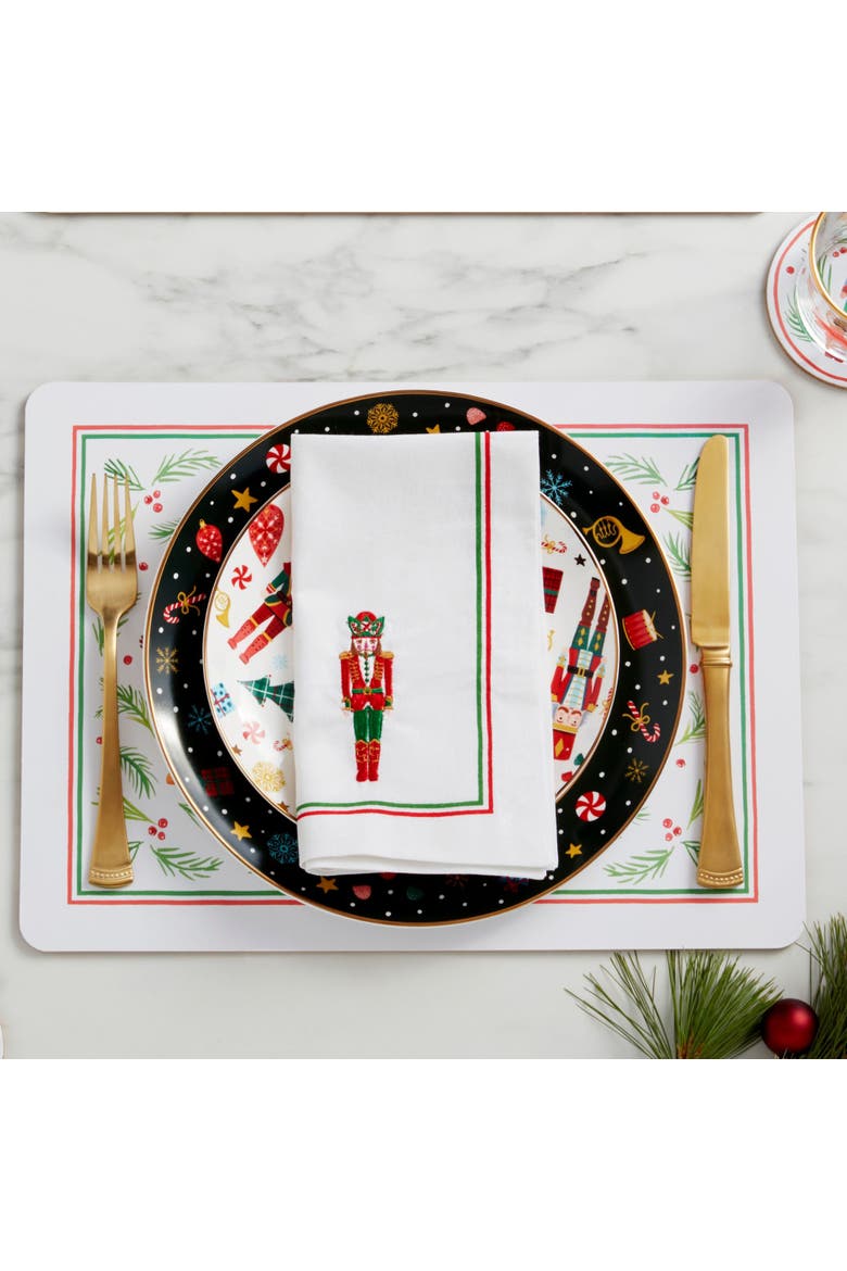 Bayberry Nutcracker Napkins, Set of 4, Multicolor - 18"W x 18"L, Alternate, color, Multicolor