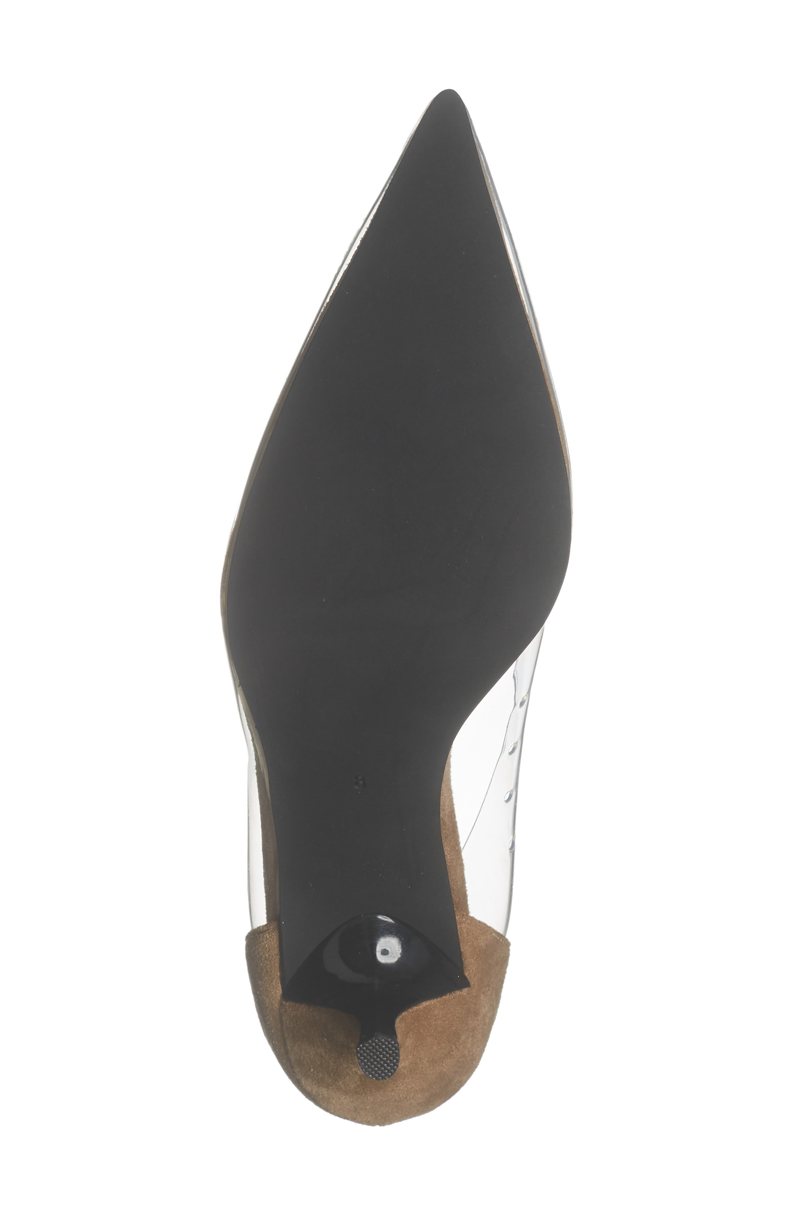Clear Vinyl Kitten Heel Pump, Alternate, color, BEIGE SUEDE CLEAR