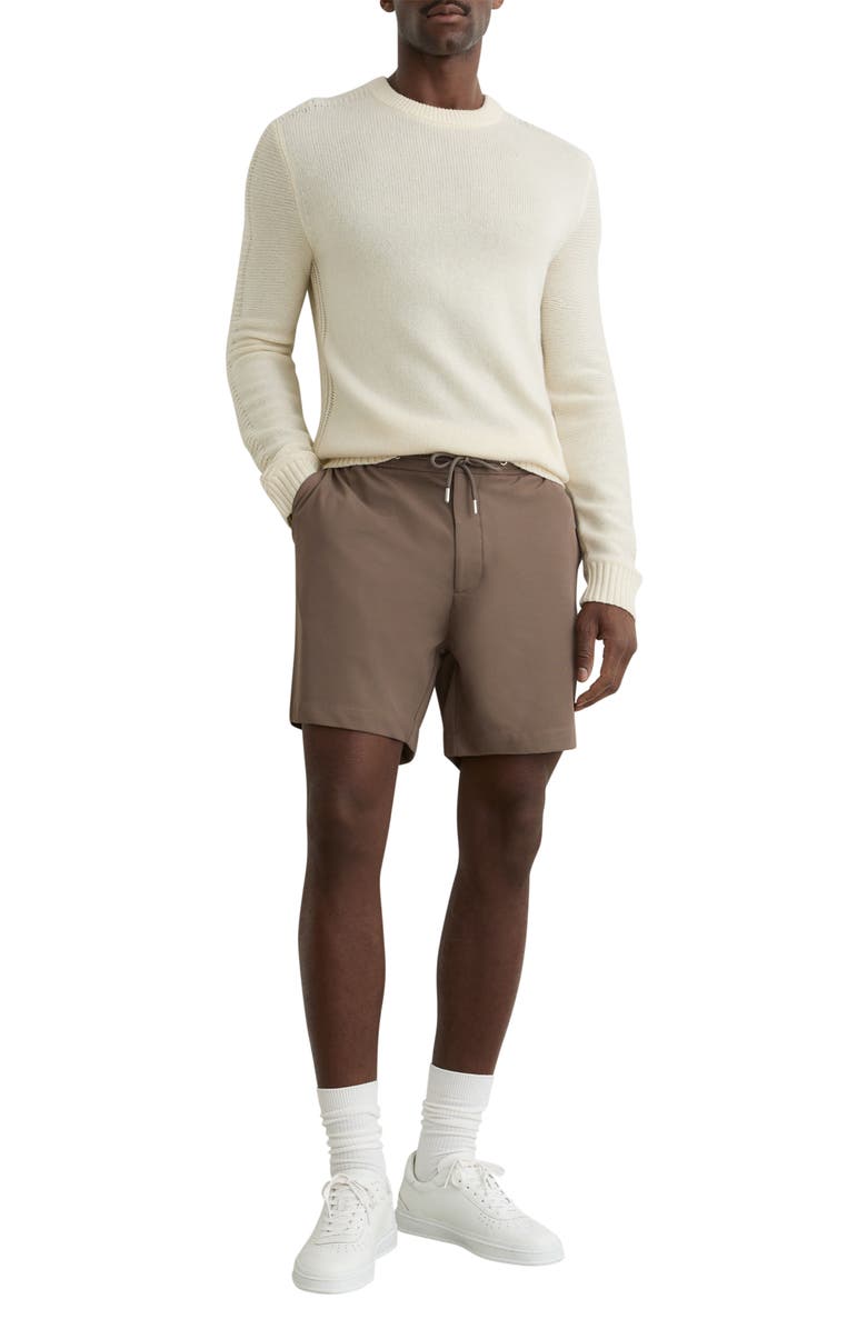 Reiss Newmark Drawstring Shorts, Alternate, color, Mocha Brown