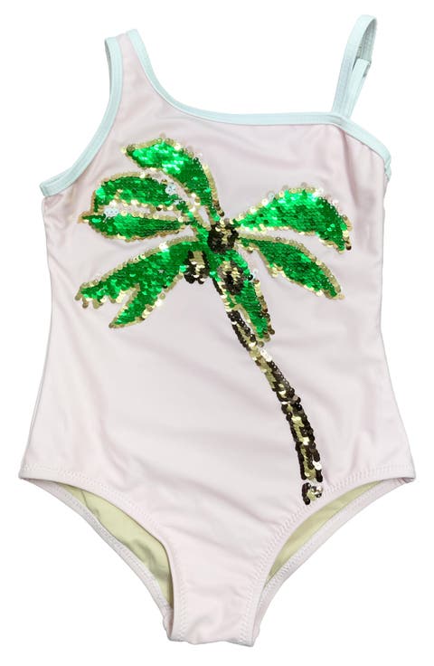 Kids' Sequin Palm One-Piece Swimsuit (Toddler & Little Kid)
