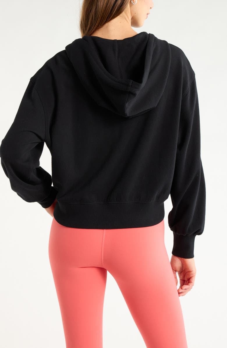 Zella Go easy Terry Zip Front Hoodie, Alternate, color, Black