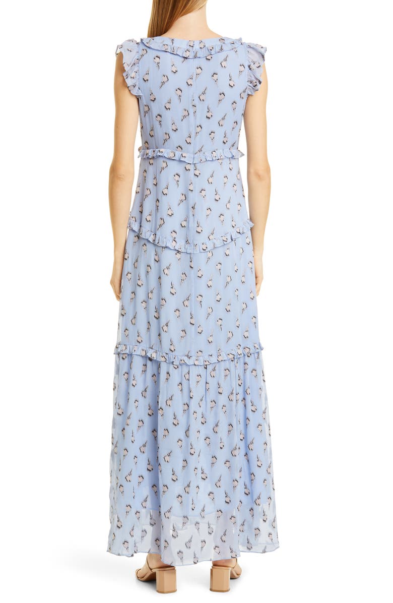 Nicole Miller Sleeveless Silk Blend Maxi Dress, Alternate, color, 