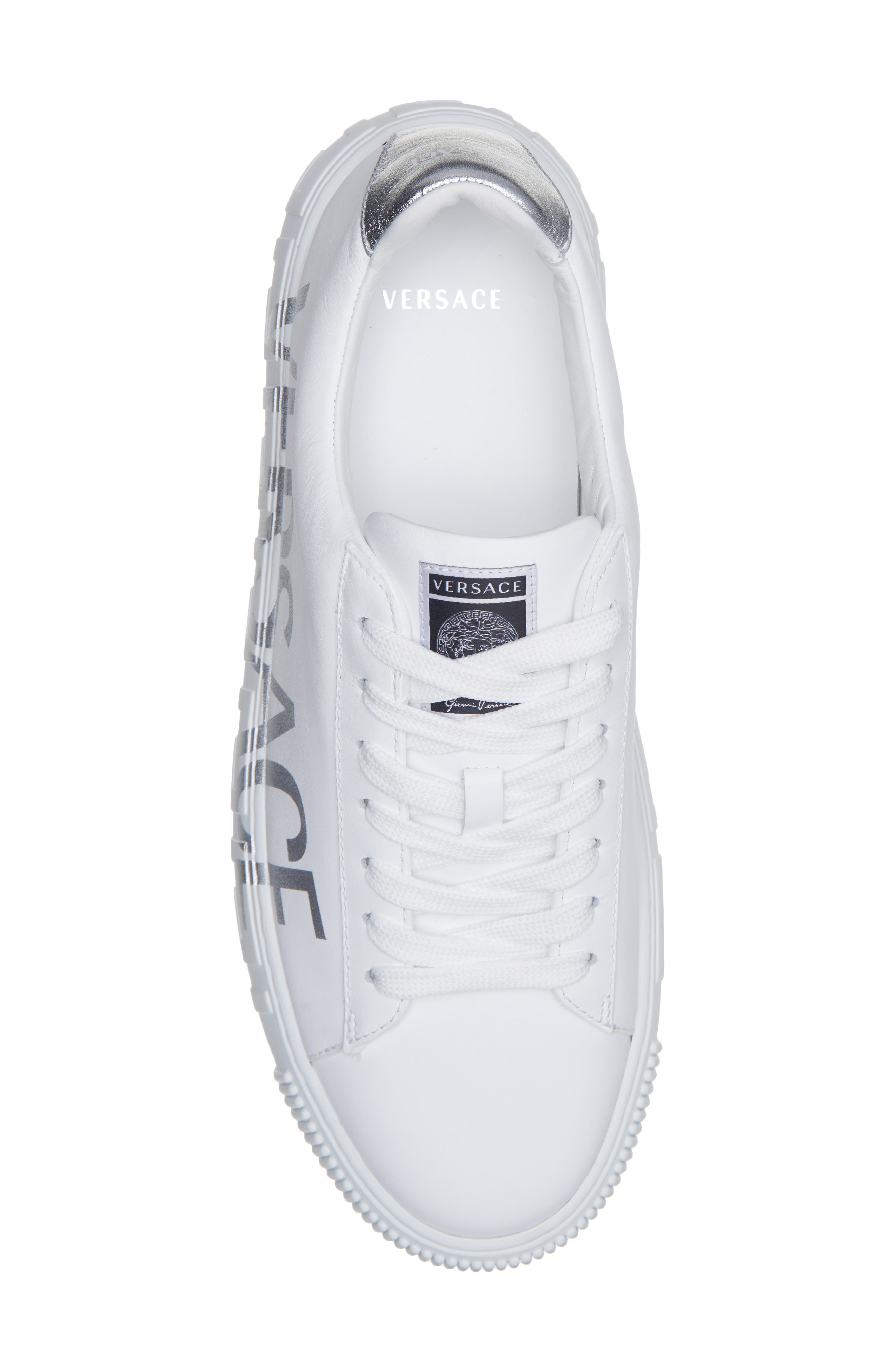 Versace La Greca Logo Low Top Sneaker, Alternate, color, 