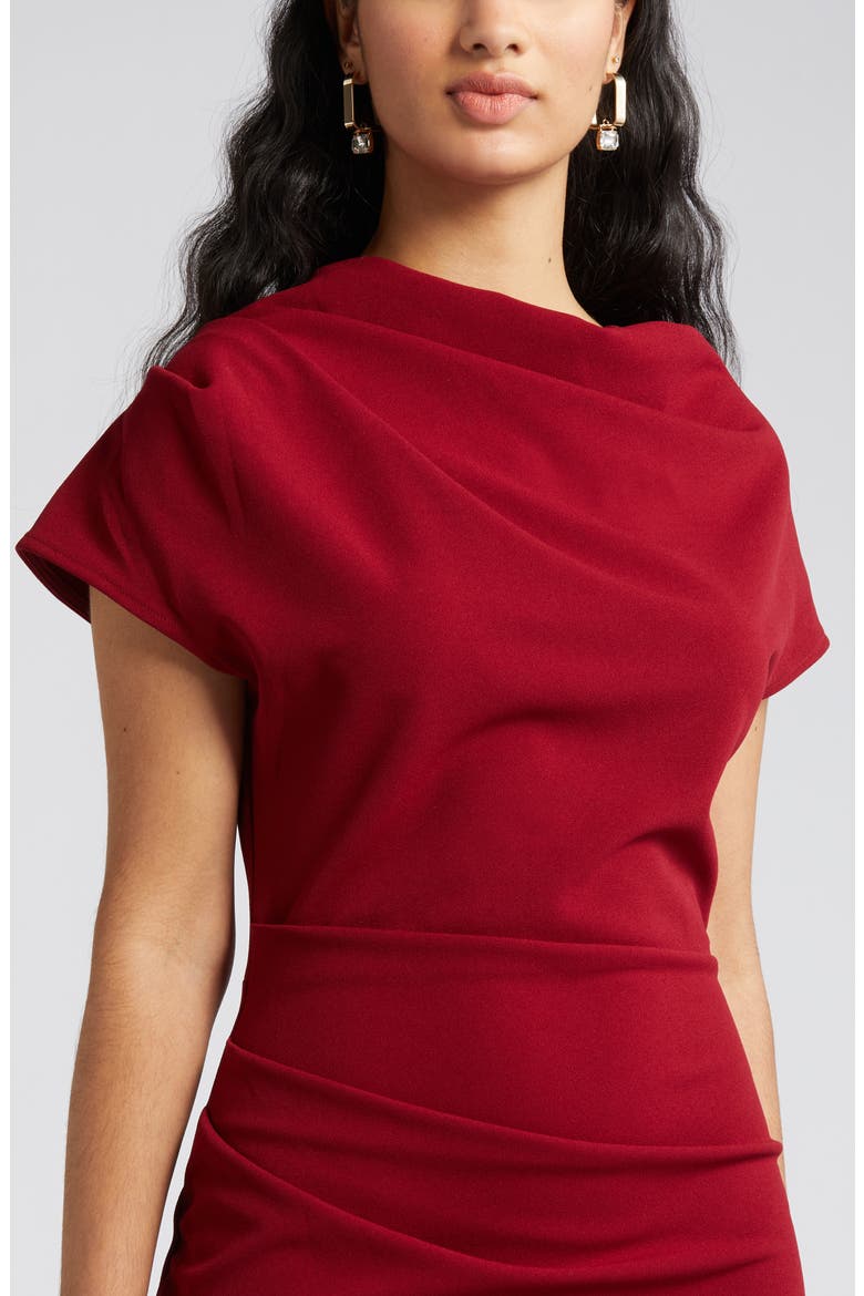 Marilyn Ruched Knit Dress, Alternate, color, BURGUNDY