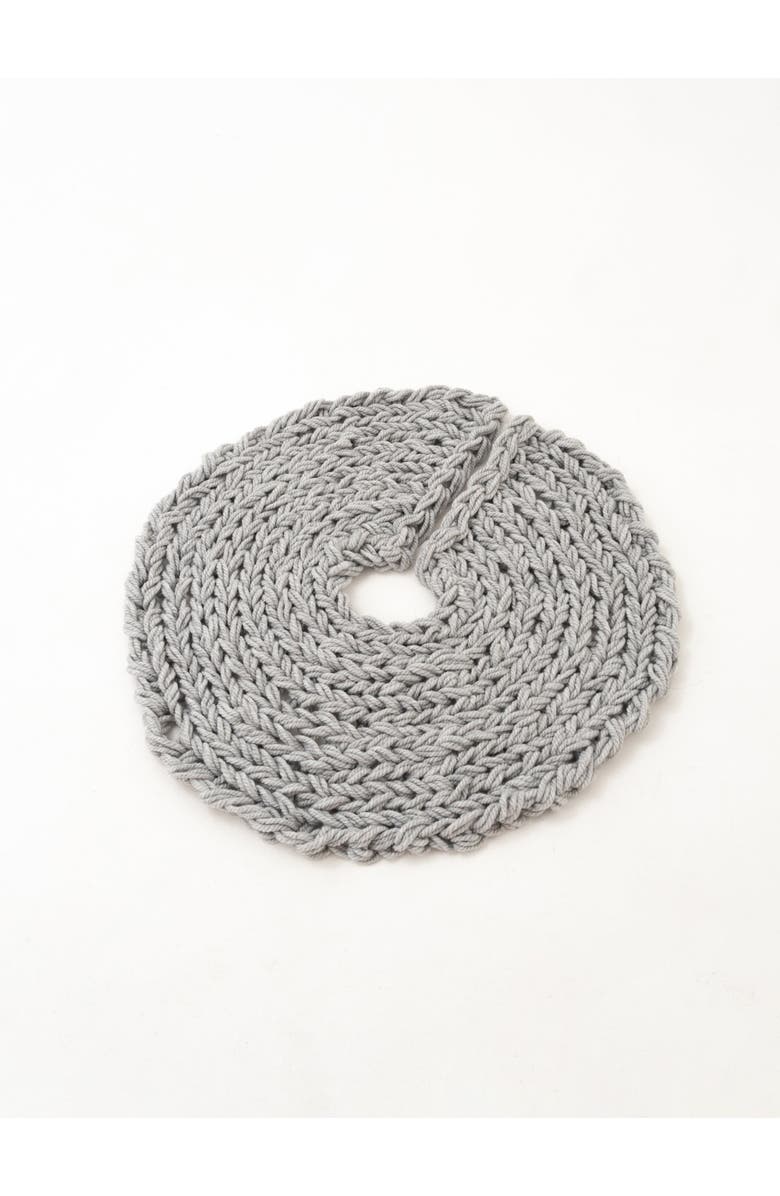 Anzy Home Chunky-Knitted Christmas Tree Skirt, Main, color, Gray - 56"