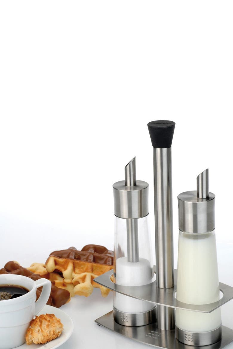 Silver Cream & Sugar 3-Piece Set, Alternate, color, SILVER