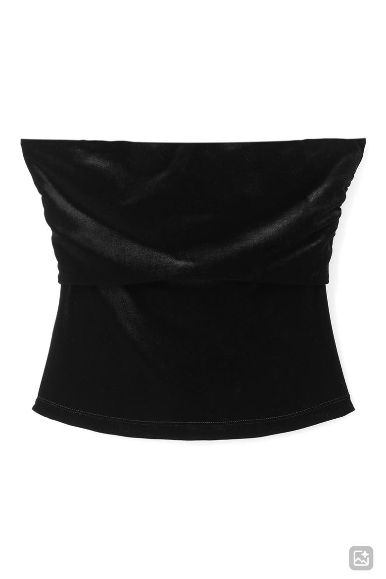 Velvet Tube Top, Alternate, color, BLACK