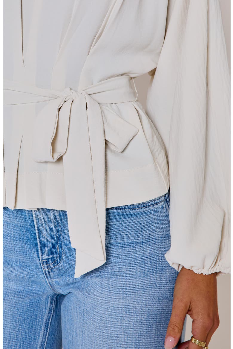 Lydia Tie Waist Top, Alternate, color, CREAM