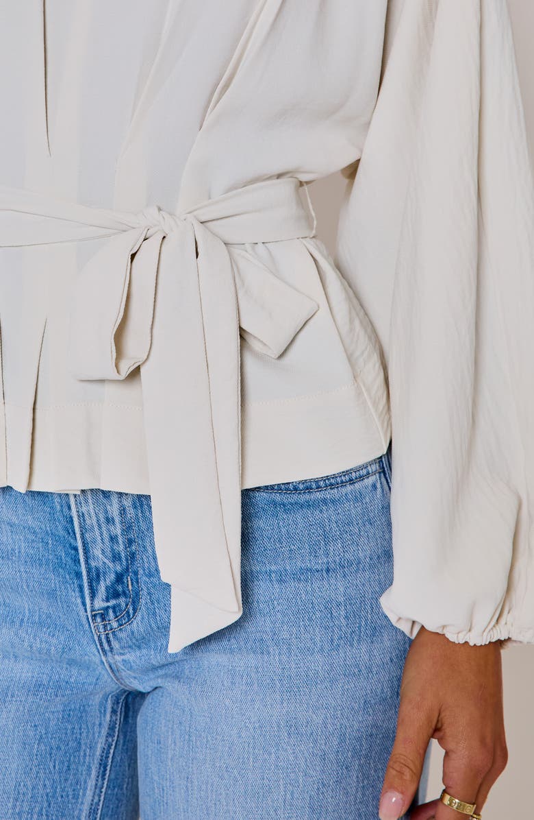 VICI Collection Lydia Tie Waist Top, Alternate, color, Cream