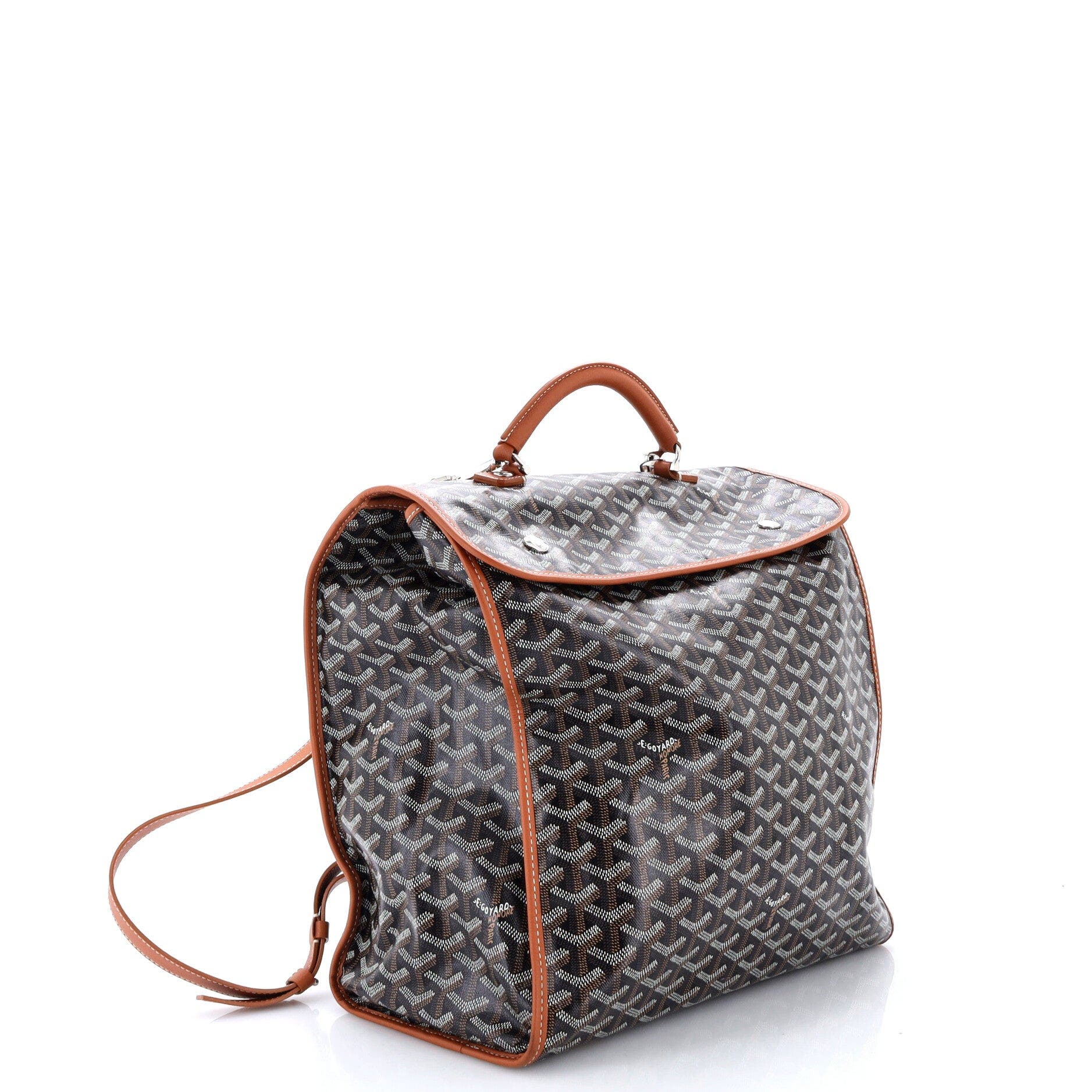 Saint Leger Briefcase Backpack Coated Canvas, Alternate, color, Brown