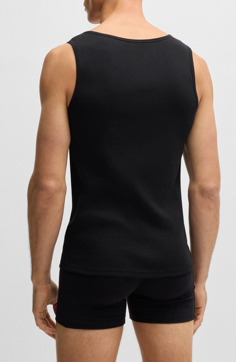 BOSS 3-Pack Ribbed Cotton Tanks, Alternate, color, Black