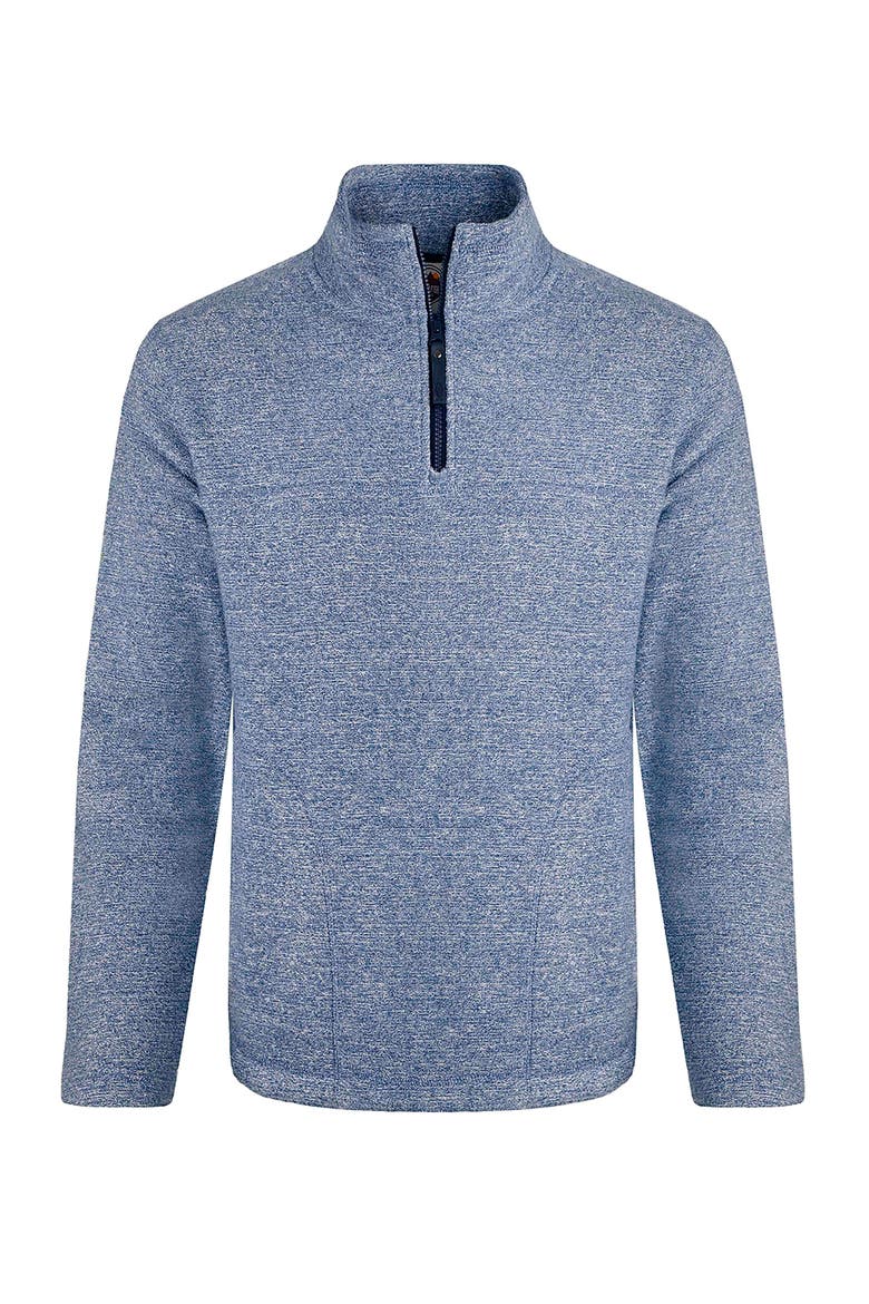 Laramie 1/4 Zip Snow Marl Fleece, Alternate, color, Mid Blue