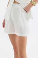 Monlicia Velina High-Waist Single Pleat Tailored Mini Shorts