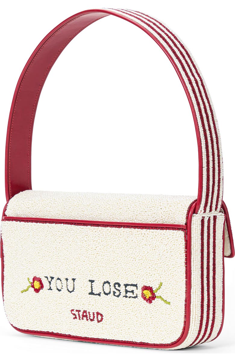 STAUD Tommy Beaded Shoulder Bag, Alternate, color, Derby