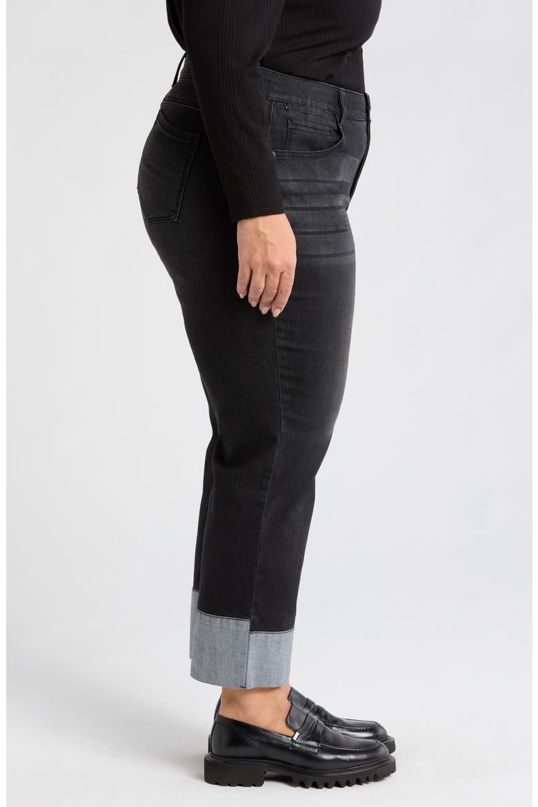 Round Up High Waist Boyfriend Jeans, Alternate, color, WASHED BLACK
