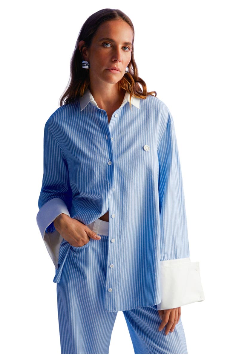 Nocturne High Waist Striped Pants, Alternate, color,