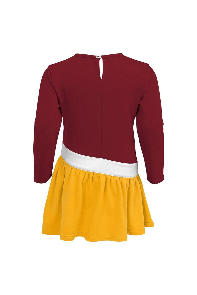 Girls Toddler Burgundy/Gold Washington Commanders Heart To Heart Jersey Tunic Dress, Alternate, color, Burgundy