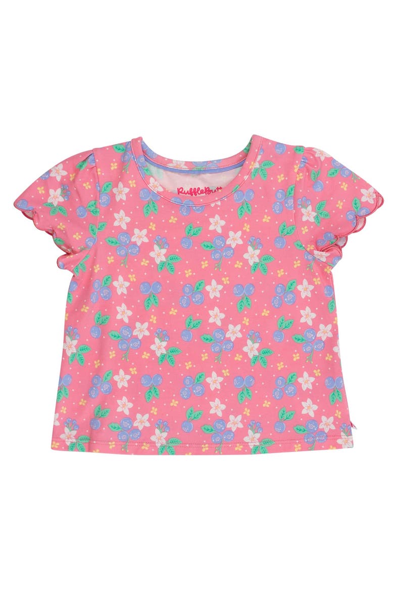Baby Girls Short Sleeve Scallop Tee, Main, color, Blueberry Bliss