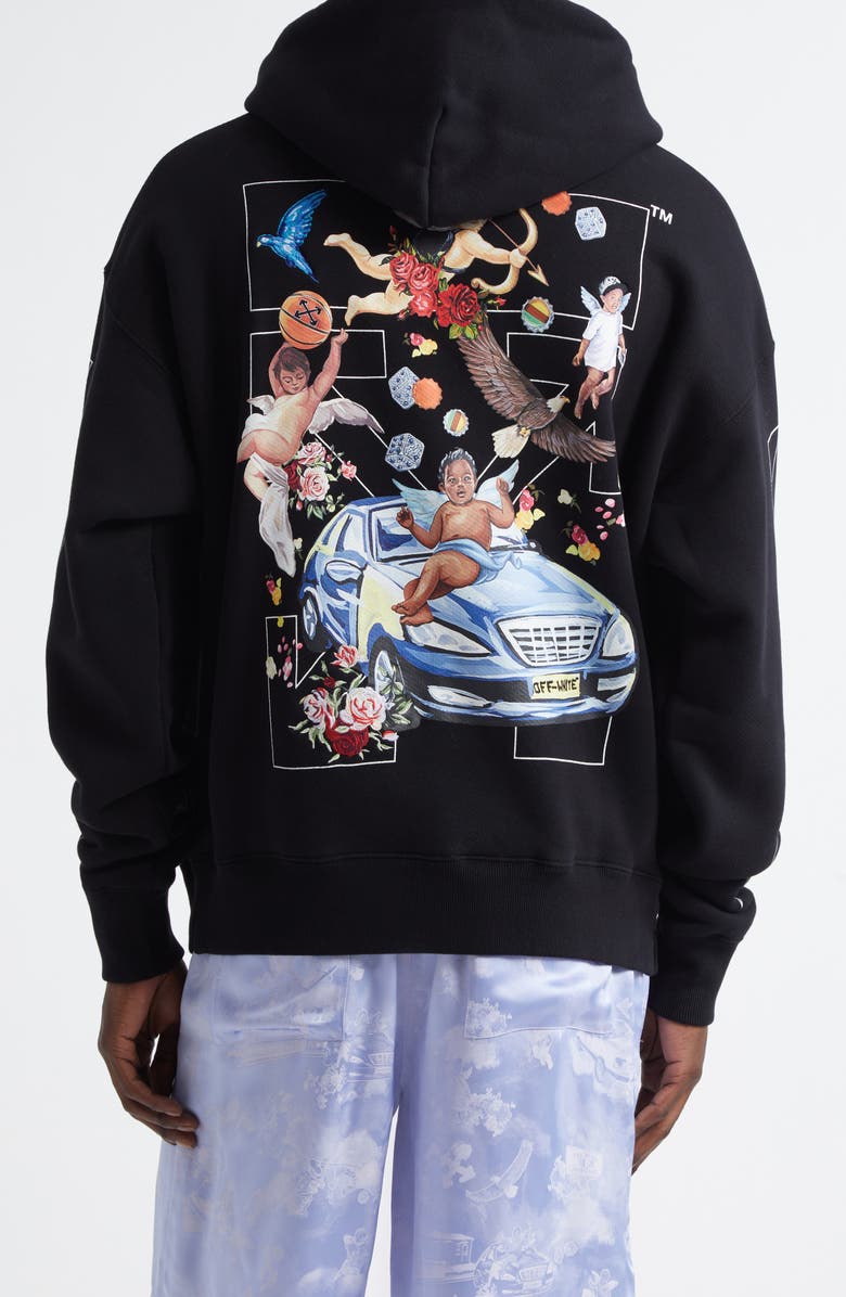 Off-White Fresco Arrow Skate Embroidered Graphic Hoodie, Alternate, color,