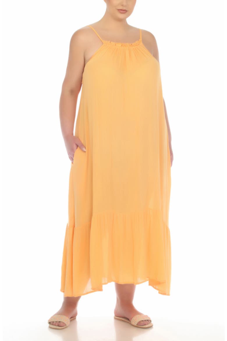 Deep Back Ruffle Hem Dress, Alternate, color, MANGO