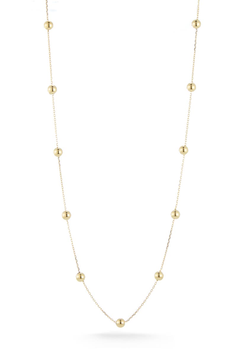 Ember Fine Jewelry Ball Station Chain Necklace, Main, color, Gold
