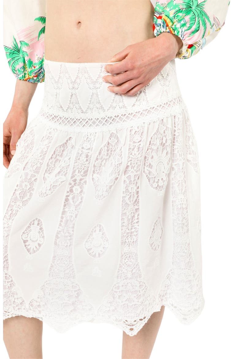 Applique Lace Combo Skirt, Alternate, color, WHITE MULTI