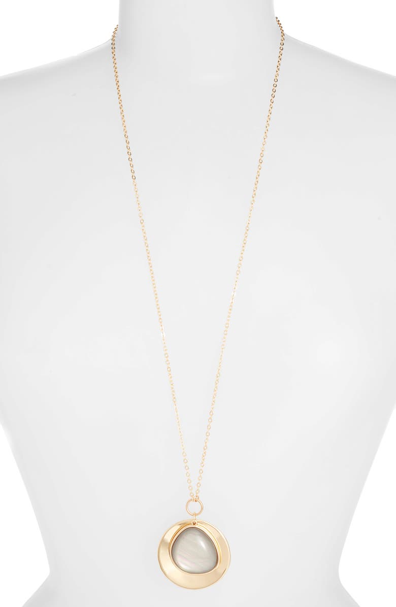 Halogen<sup>®</sup> Iridescent Stone Pendant Necklace, Main, color,