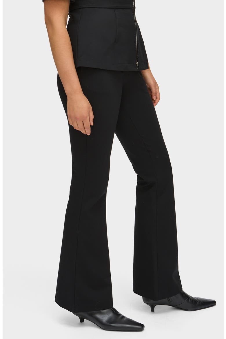 Edie Flare Leg Stretch Ponte Pants, Alternate, color, BLACK