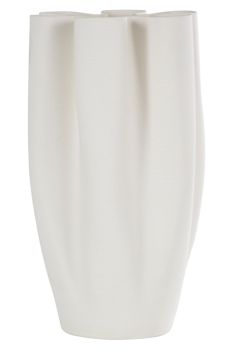White Ceramic Vase, Alternate, color, WHITE