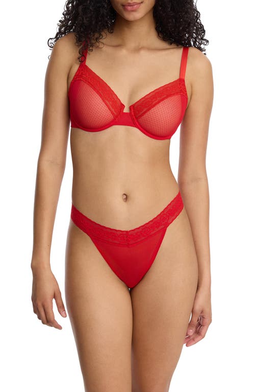 Skarlett Blue Lust Lace Underwire Balconette Bra In Red