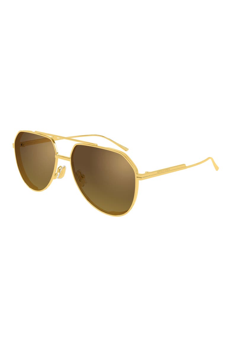 60mm Pilot Sunglasses, Alternate, color, GOLD/ BROWN LENS