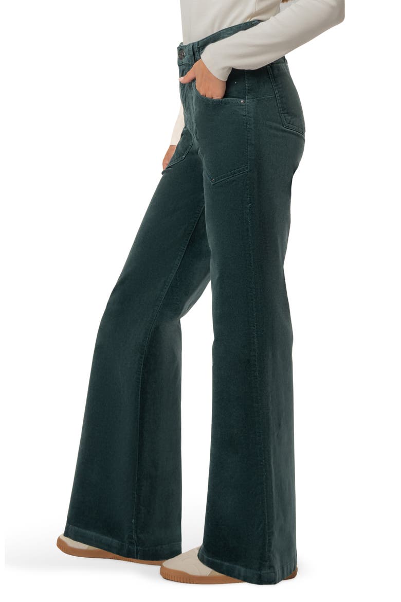 Maya High Waist Wide Leg Velveteen Pants, Alternate, color, TEAL