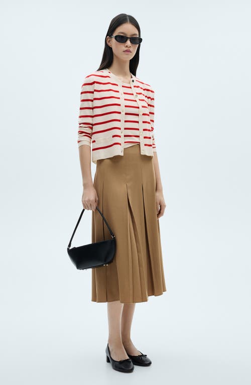 MANGO MANGO STRIPE BUTTON FRONT CARDIGAN