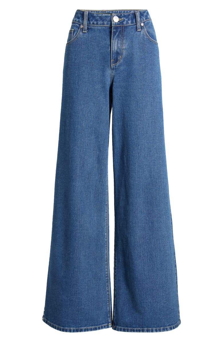 1822 Denim Studded High Waist Wide Leg Jeans, Alternate, color,
