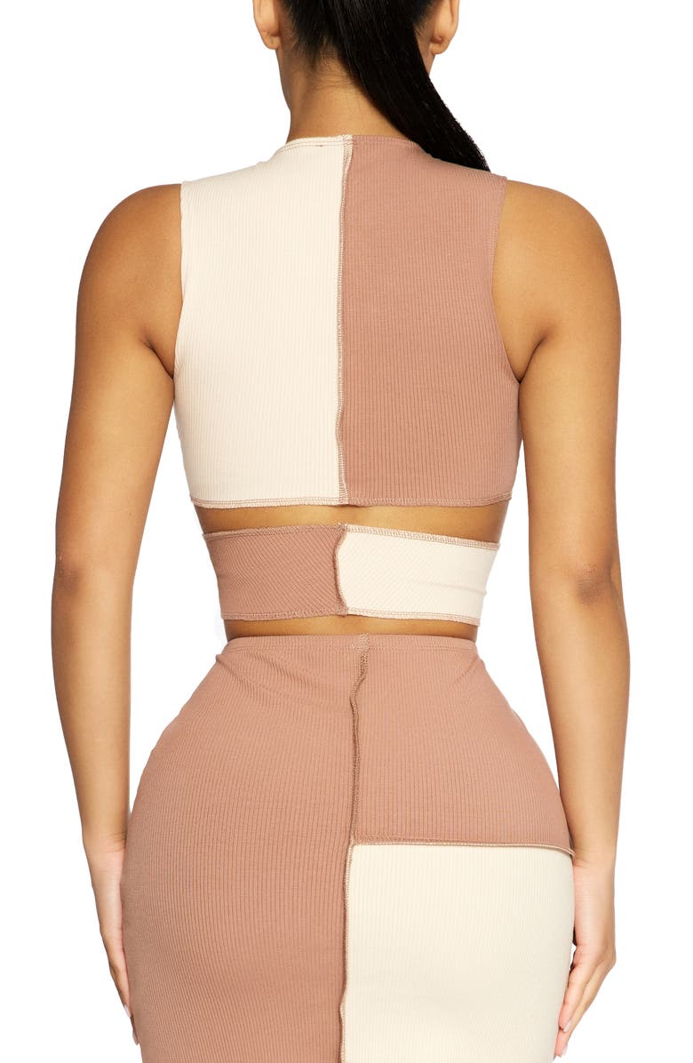 Naked Wardrobe Crisscross Rib Crop Top, Alternate, color, 