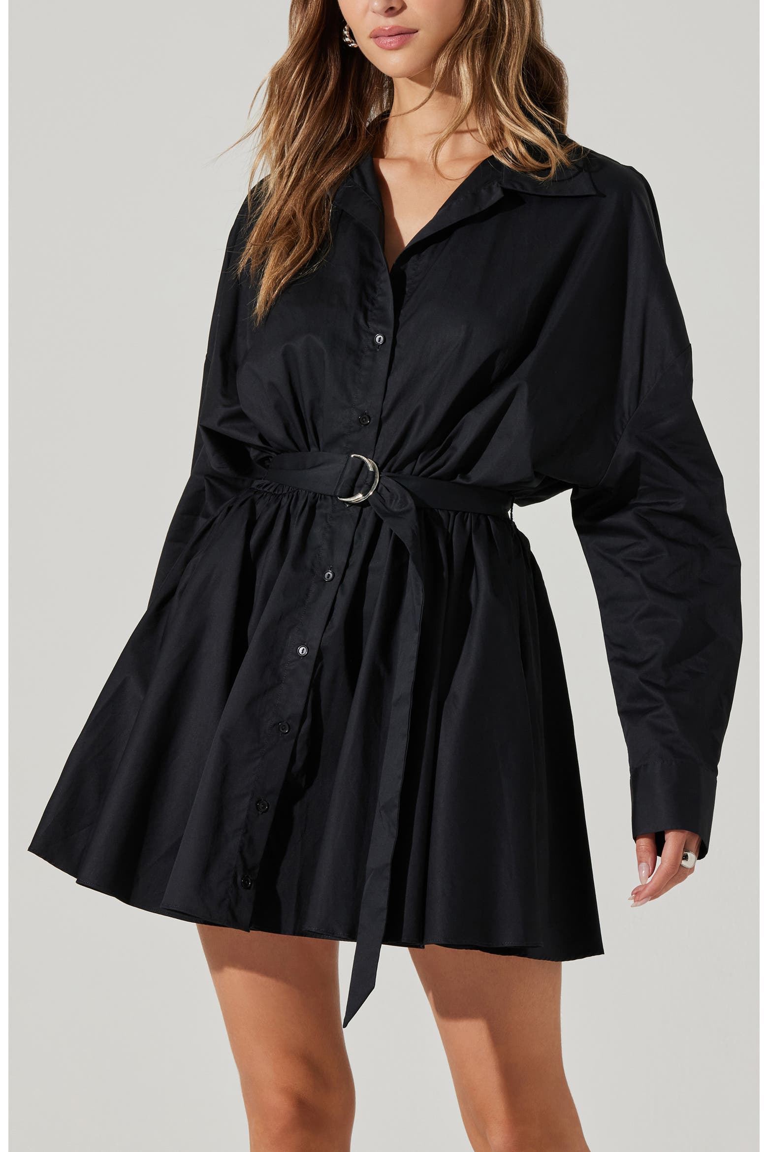 Removable Racking Labeling ASTR the Label Winica Long Sleeve Shirtdress (Women) | Nordstromrack