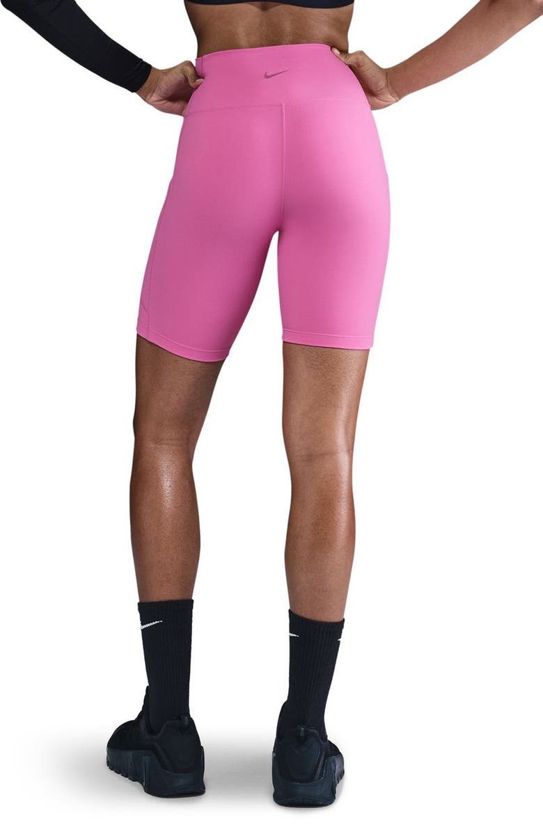 Nike One 8-Inch High Waist Biker Shorts, Alternate, color, Playful Pink