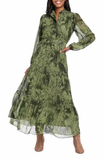 Ruffle Long Sleeve Shirtdress