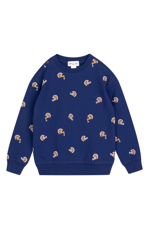 Kids' Football Helmet Print Organic Cotton Sweatshirt (Toddler & Little Kid)
