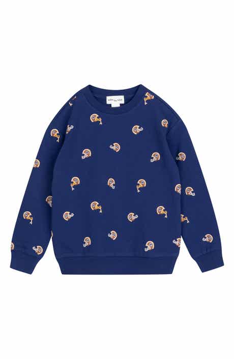 MILES THE LABEL Kids' Football Helmet Print Organic Cotton Sweatshirt
