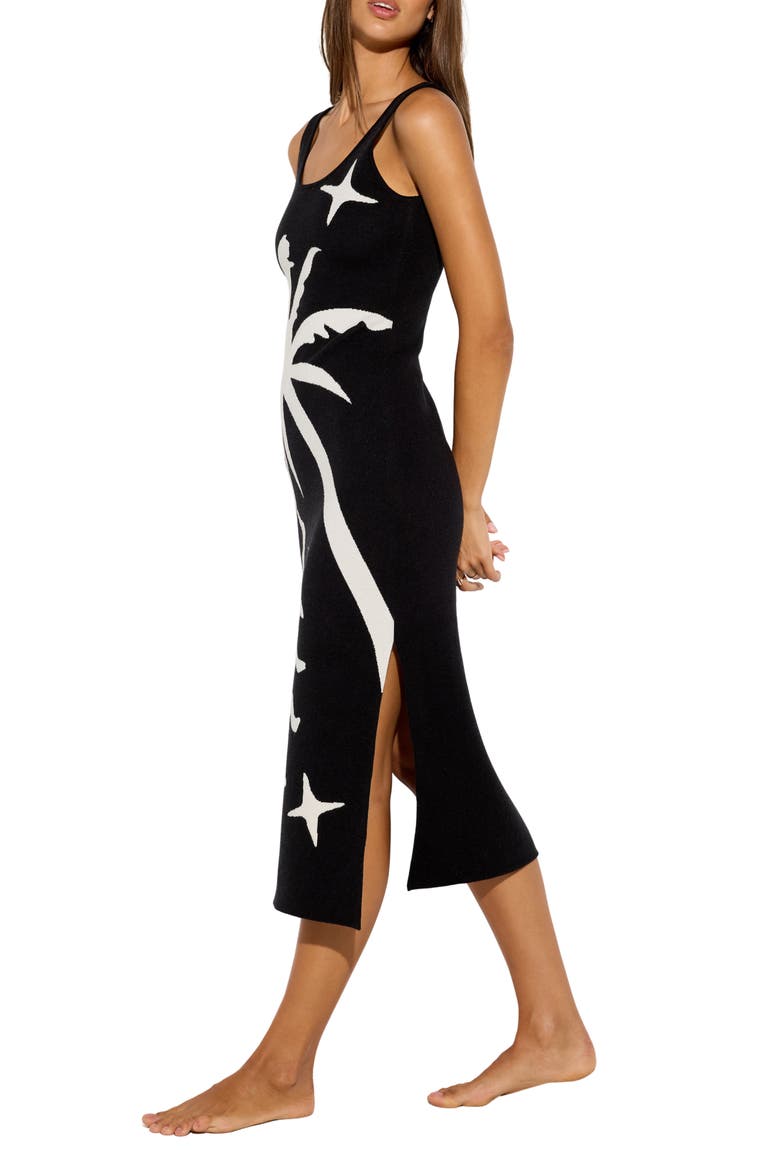 Yasmin Sundrift Jacquard Dress, Alternate, color, BLACK
