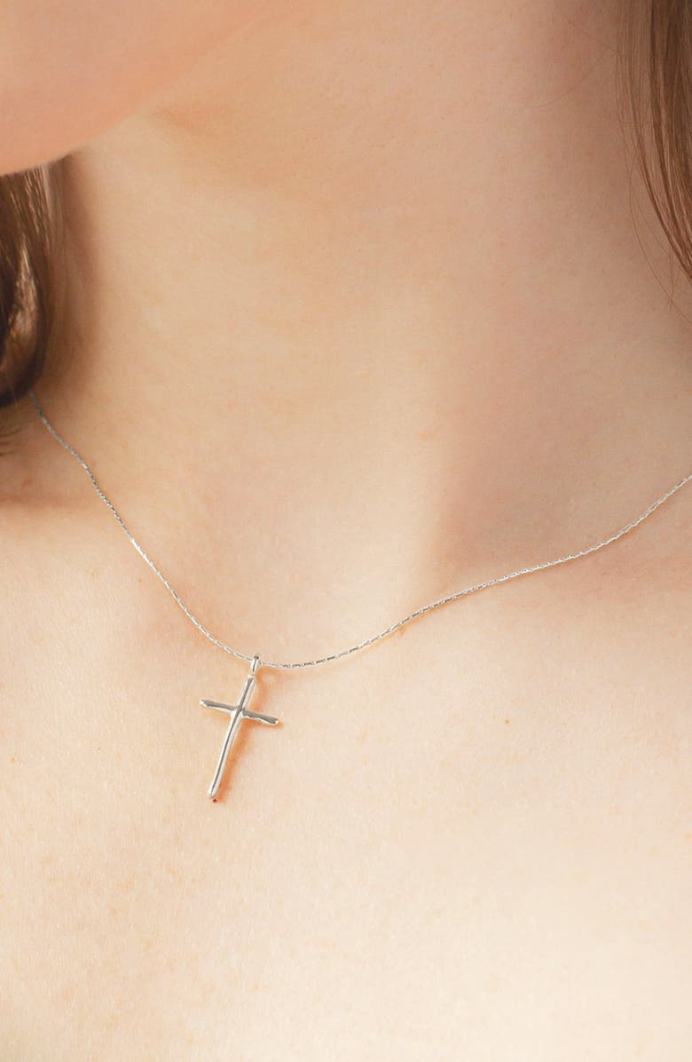 Bearfruit Jewelry Sterling Silver 18k Gold Plated Ariel Cross Necklace Holiday Gift Idea, Alternate, color,