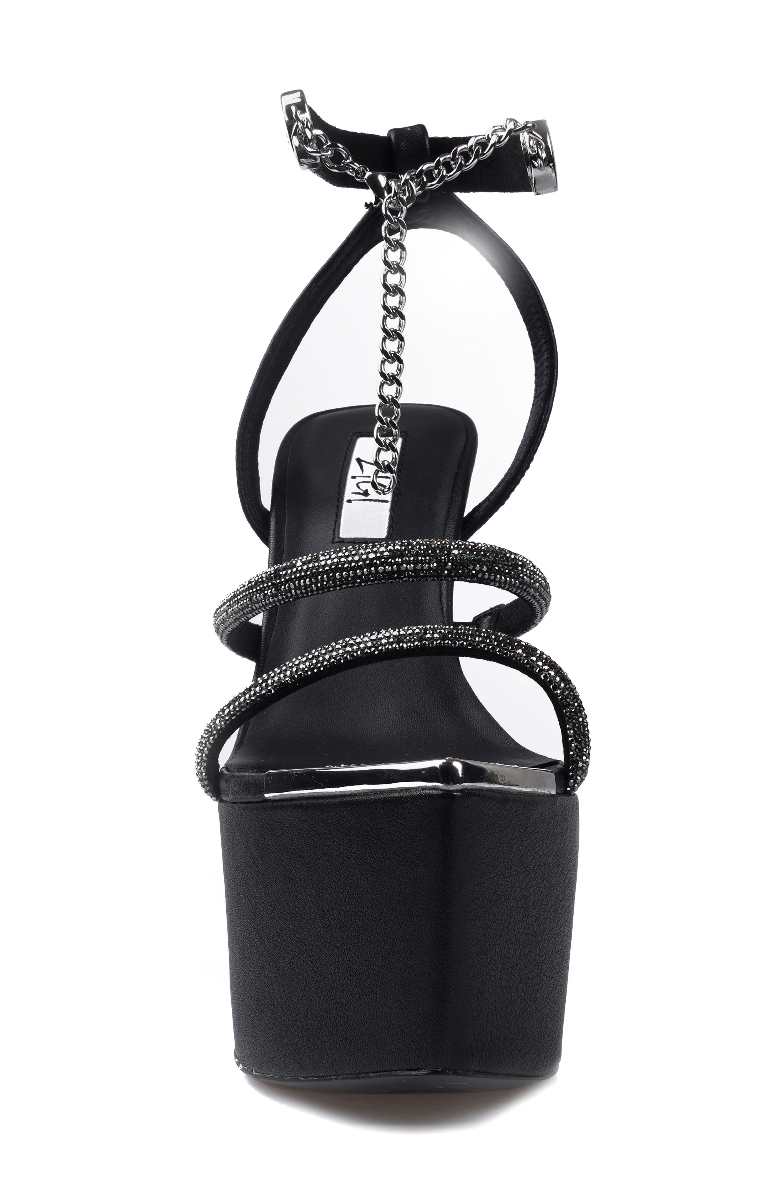 ZIGI Blanche Crystal Embellished Platform Sandal, Alternate, color, Black