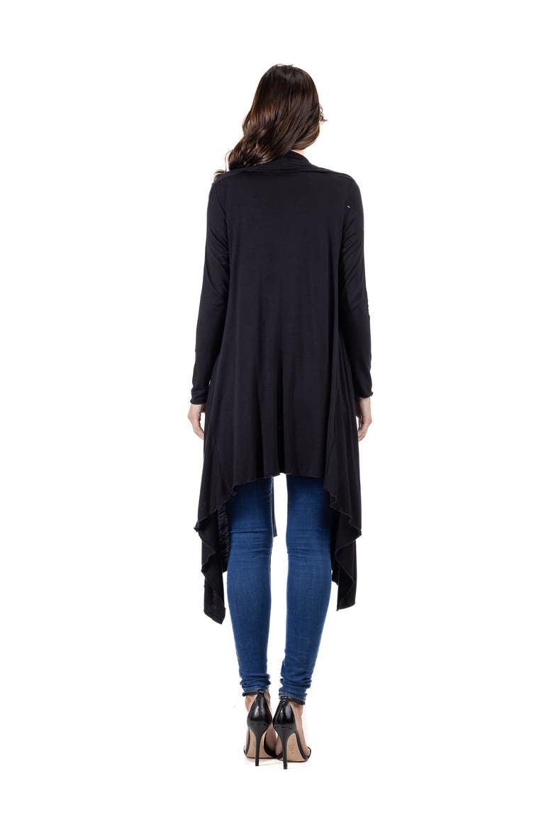 Extra Long Open Front Cardigan, Alternate, color, Black