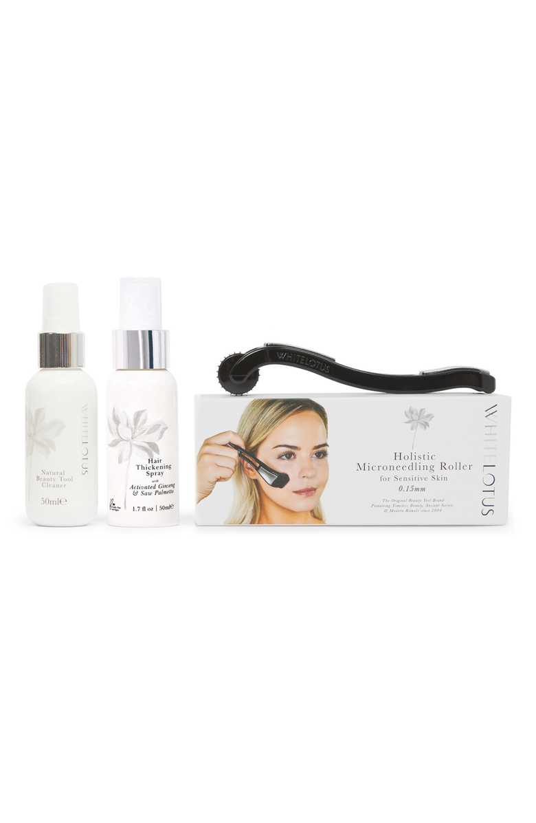 White Lotus Beauty Holistic Dermaroller Kit For hair, Main, color, Black