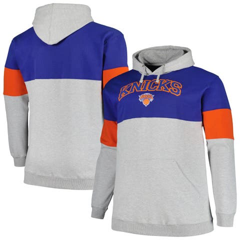 Men's Fanatics Branded Blue/Orange New York Knicks Big & Tall Pullover Hoodie