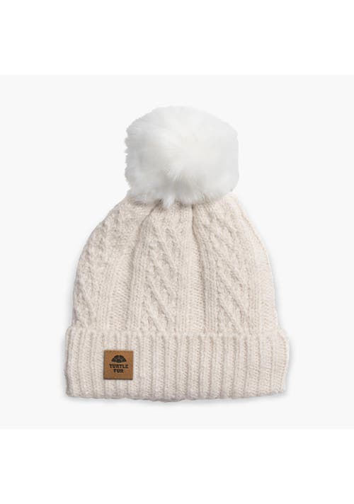 Turtle Fur Lindsey Pom Beanie In White
