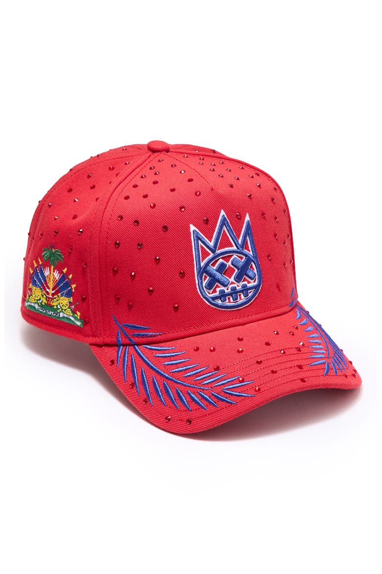 Studded Baseball Cap, Alternate, color, RED