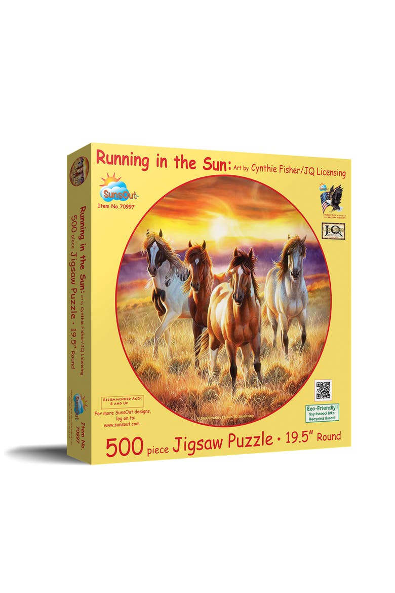Running in the sun 500 piece Jigsaw Puzzle for Adults Round, Main, color, Multicolor